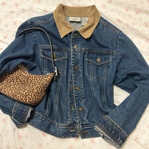 Denim Jacket with Tan Collar